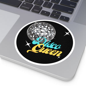 Disco Queen Round Die Cut Sticker